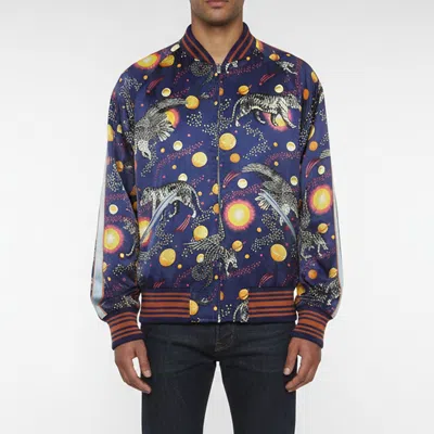 Pre-owned Gucci Multicolor Space Animals Print Satin Bomber Jacket Xxl