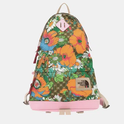 Pre-owned Gucci Multicolor The North Face Medium Econyl Floral Backpack