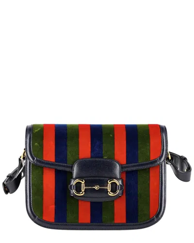 Gucci Multicolor Velvet Horsebit 1955 Striped Shoulder Bag (authentic Pre-  Loved)