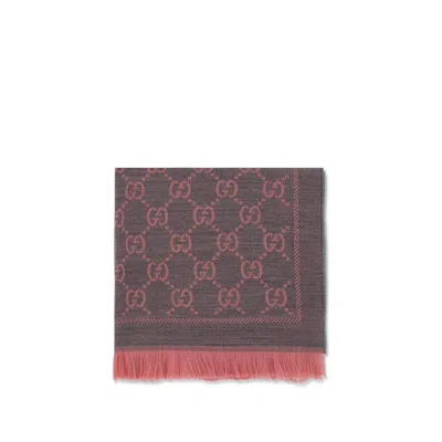 Gucci Multicolor Wool Scarf In Gray