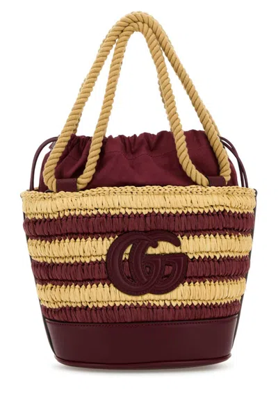 Gucci Multicolor Woven Mini Bucket Bag