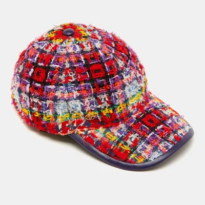 Pre-owned Gucci Multicolour Elevation Tweed Baseball Cap M
