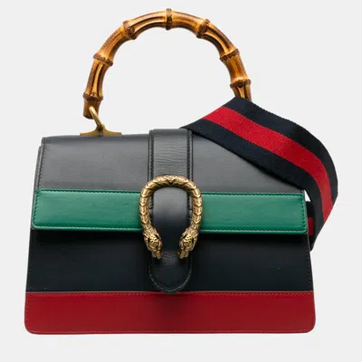 Pre-owned Gucci Multicolour Medium Bamboo Dionysus Web Leather Satchel In Multicolor