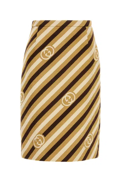 Gucci Multicolour Stripes Logo Skirt