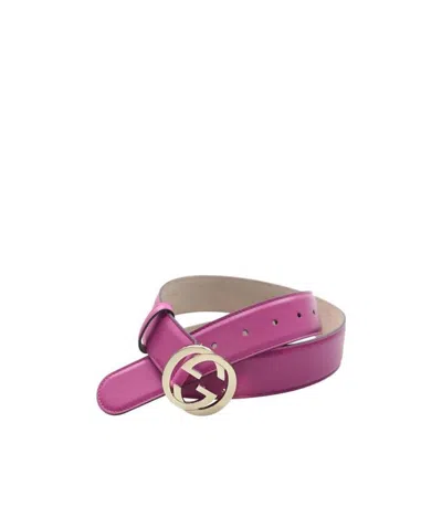 Gucci Mutual Buckle Double G Belt In Pink