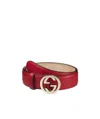 Gucci Mutual Buckle Double G Belt In Red