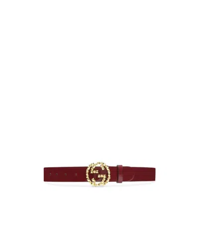 Gucci Mutual Buckle G Buckle Belt In Red