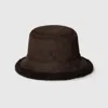 Gucci Gg Suede And Merino Wool Hat In Brown