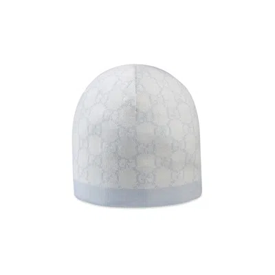Gucci Kids' Baby Gg Pattern Wool Hat In Blue
