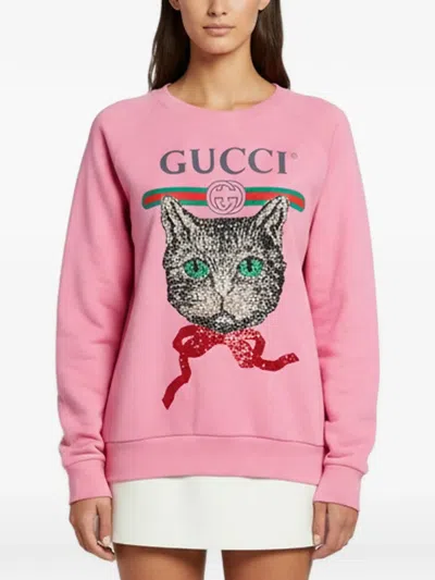 Pre-owned Gucci Mystic Cat Sweatshirt In Pink