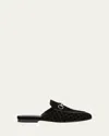 Gucci Nady Mini Gg Velvet Princetown Mules In Black