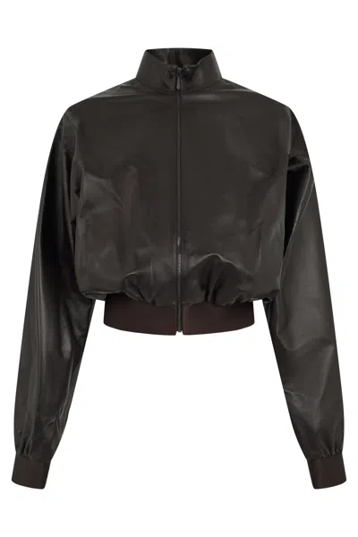 Gucci Nappa Bomber In Brown