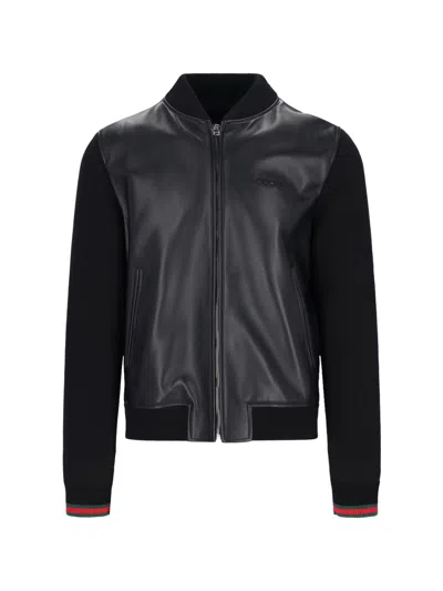 Gucci Nappa Bomber Jacket In Black