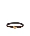 Gucci Gg Marmont Thin Belt In Brown