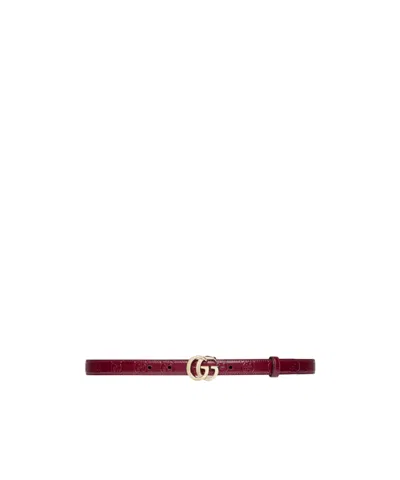 Gucci Narrow Belt In Red