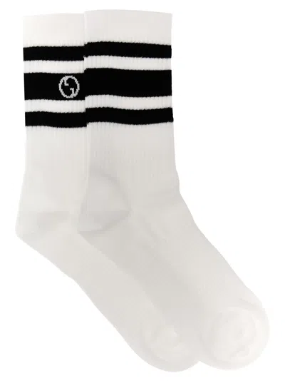 Gucci Nastro Web Logo Socks White/black