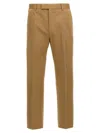 Gucci Cotton Trouser With Web Band Detail In Neutral