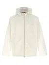 Gucci White Jacket With Logo Lettering Embroidery On The Front And Maxi Web Print On The Rear In Cot In White