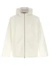 Gucci White Zip-up Jacket With Logo Print In White