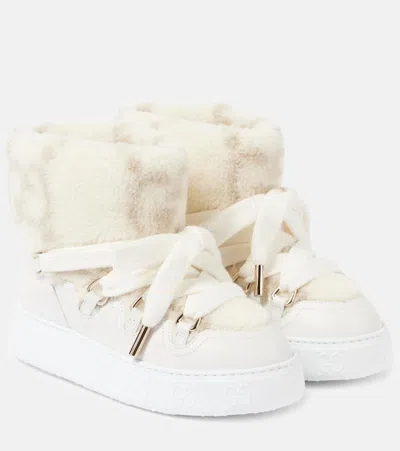 Gucci Nat Wool-blend Booties In Neutrals