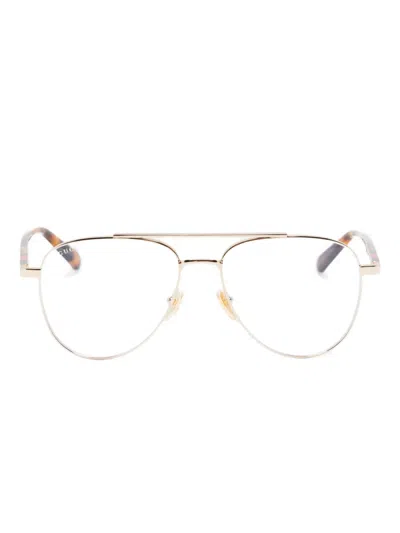 Gucci Navigator-frame Glasses In Brown