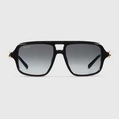 Gucci Navigator Frame Sunglasses In Black