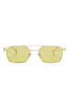 Gucci Navigator-frame Sunglasses In Gold