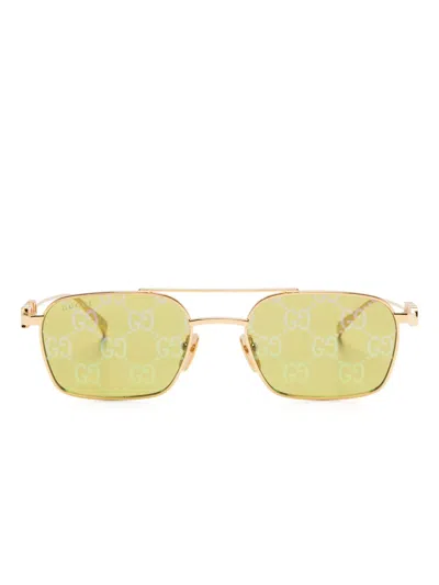 Gucci Navigator-frame Sunglasses In Gold