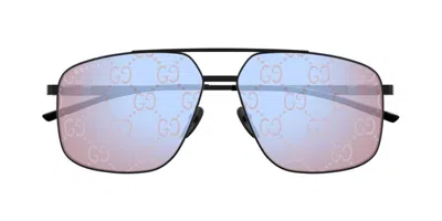 Gucci Navigator Frame Sunglasses Sunglasses In Black