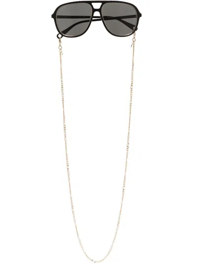 Gucci Navigator-frame Tinted Sunglasses In Black