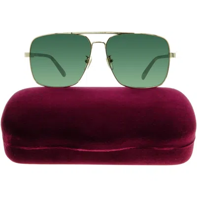 Pre-owned Gucci Navigator Sunglasses Gg1289s 003 Rectangular Square Gold Havana Men's In Green