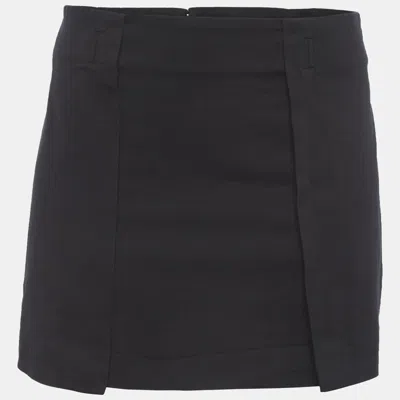 Pre-owned Gucci Navy Blue Gabardine Pleated Mini Skirt S