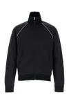 Gucci Navy Blue Gg Nylon And Jersey Zip Jacket In Navy Blue