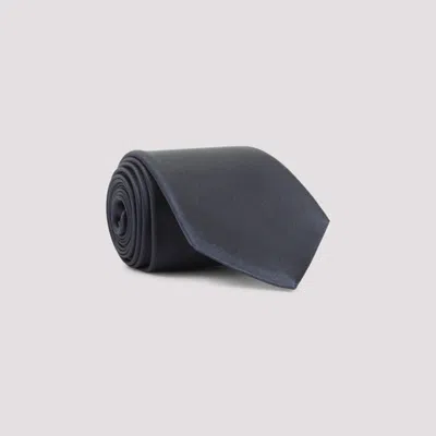 Gucci Navy Blue Logo Tie In Black