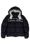 Gucci Navy Blue Polyester Down Jacket In Black