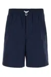 Gucci Men Navy Blue Poplin Bermuda Shorts In Blue