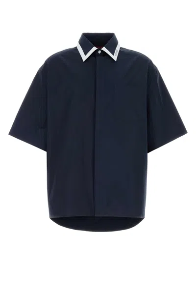 Gucci Navy Blue Poplin Oversize Shirt