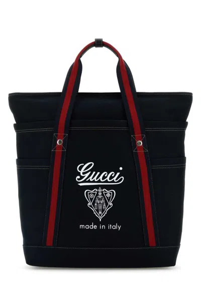 GUCCI MEN NAVY BLUE PRINTED TOTE, ONESIZE LUXURY TOTES FOR MEN DARVEYS