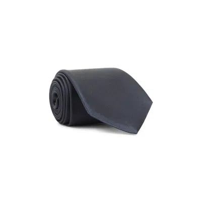 Gucci Navy Blue Silk Morelog Tie In Gray