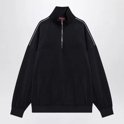 Gucci Navy Blue Sweatshirt In Technical Jersey Men