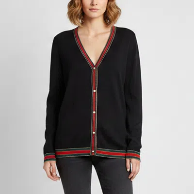 Pre-owned Gucci Navy Blue Web Striped Wool Knit Cardigan Xxl