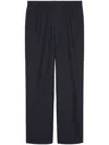Gucci Gg Elastic Waist Trousers In Navy Blue