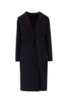 Gucci Navy Blue Wool Blend Reversible Coat In Blue