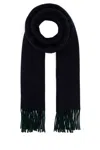 Gucci Navy Blue Wool Blend Scarf In Navydarkgreen