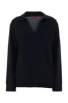 Gucci Oversized Wool Polo Shirt V-neckline In Blue