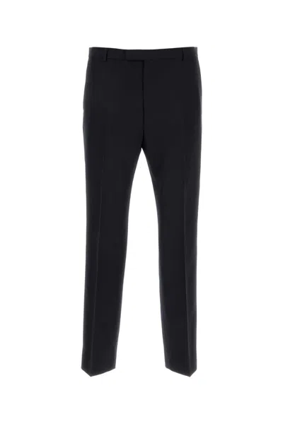 Gucci Pantalone In Lana Blu Navy Uomo In Black