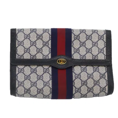 Pre-owned Gucci Navy Canvas Clutch Bag ()