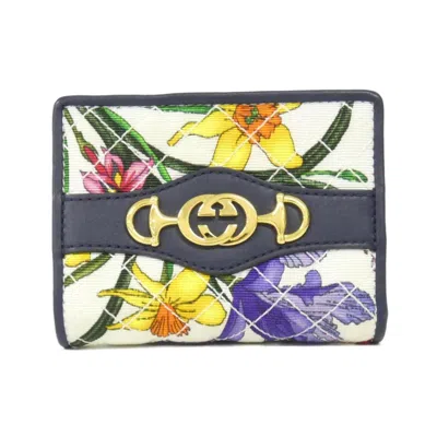 Pre-owned Gucci Navy Canvas Leather Wallet (bi-fold) () In Blue