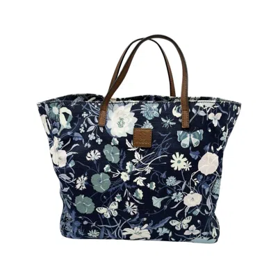 Pre-owned Gucci Navy Canvas Tote Bag () In Blue