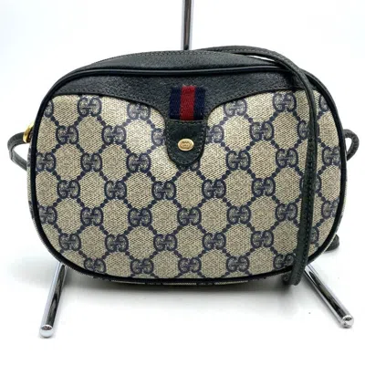 Pre-owned Gucci Navy Gg Supreme Leather Shoulder Bag ()